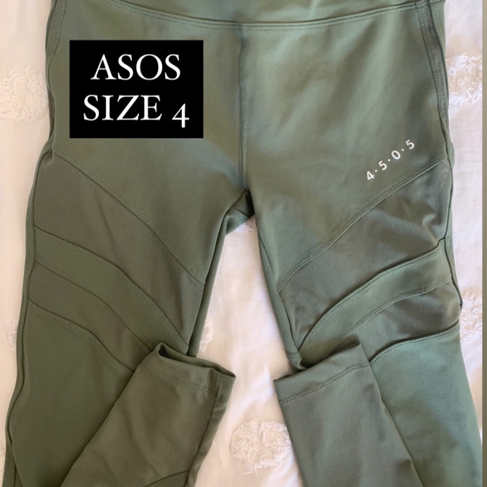 ASOS see through cut out green olive yoga leggings